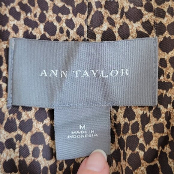 Ann Taylor Empire Waist Cotton Pea Coat Tan M - Picture 8 of 9